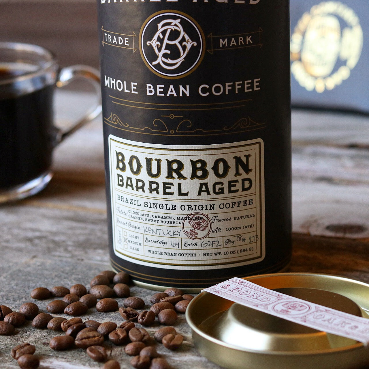Bourbon Barrel Aged Coffee Whole Bean Coffee